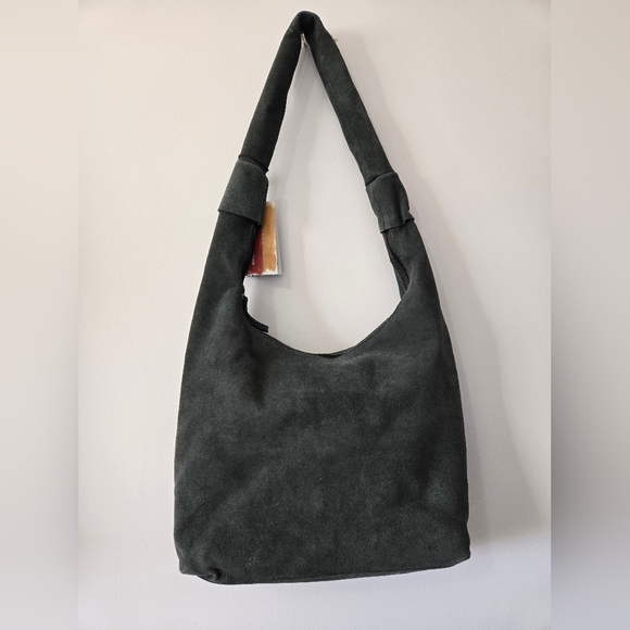 HARBOUR 2nd New With Tags Suede Shoulder Bag - Dark Green - Picture 4 of 13